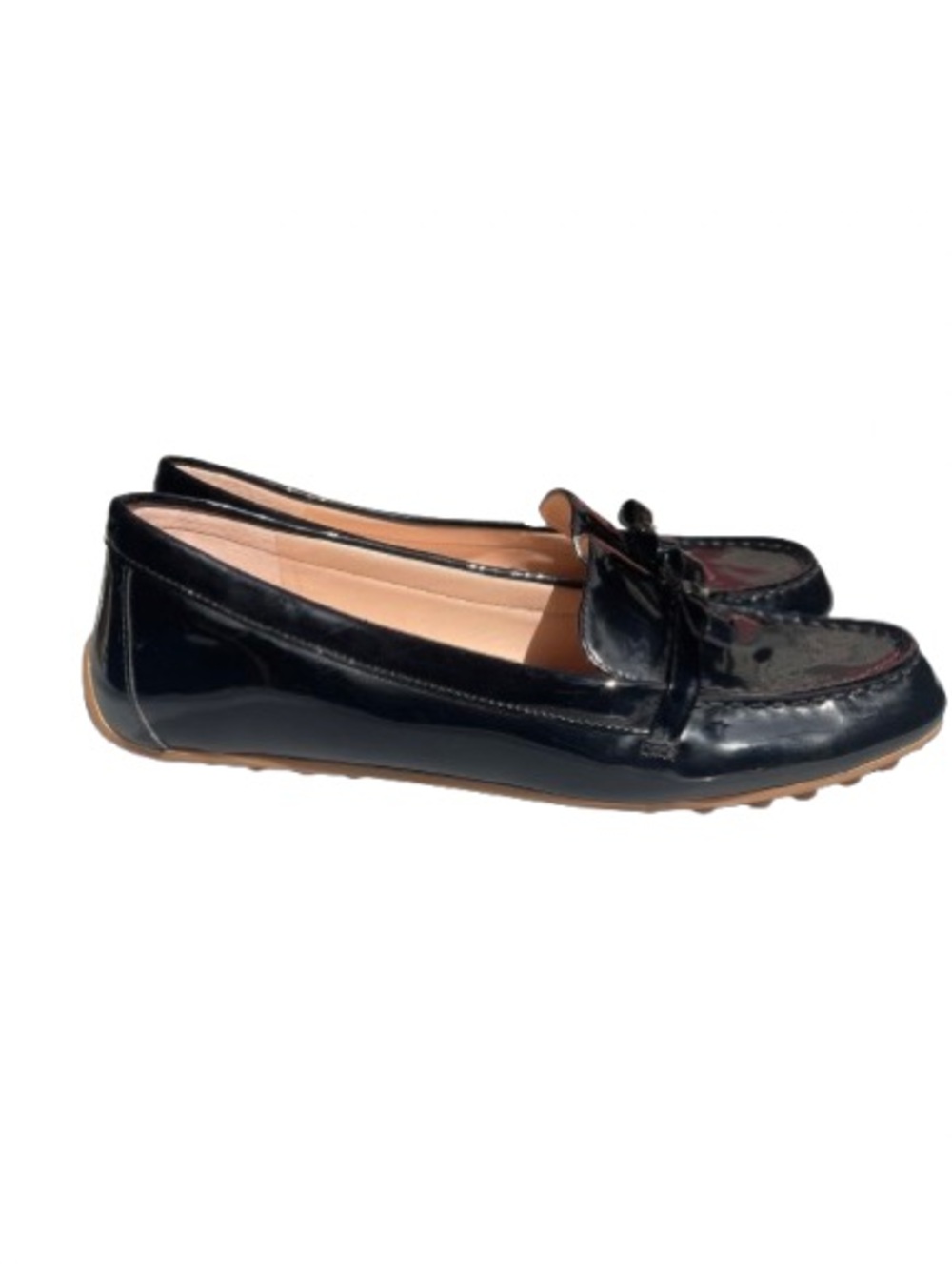 kate spade Black Patent Leather Penny Loafers with Blush Insole - Picture 4 of 9